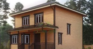 Двухэтажный дом из бруса в Киселевске от Строй-Ксл - строительство от 133926 руб.