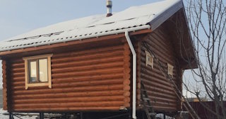 Баня из оцилиндрованного бревна под ключ в Киселевске - от 133926 рублей